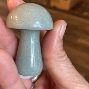 Cute polished green aventurine mushroom crystal